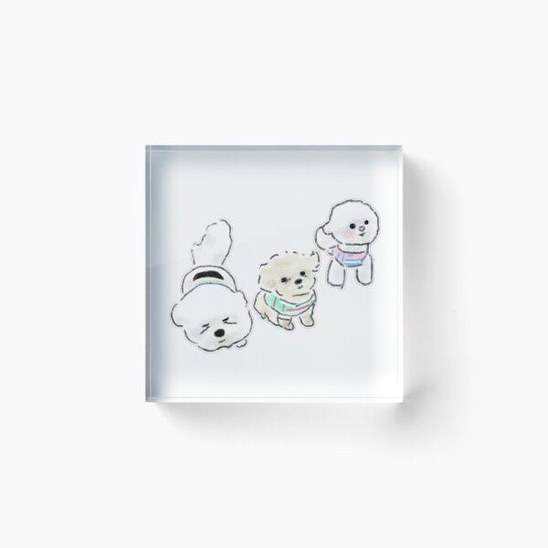 Item preview, Three Puppies in Cute Clothes Bichon Art designed and sold by raun.draw.