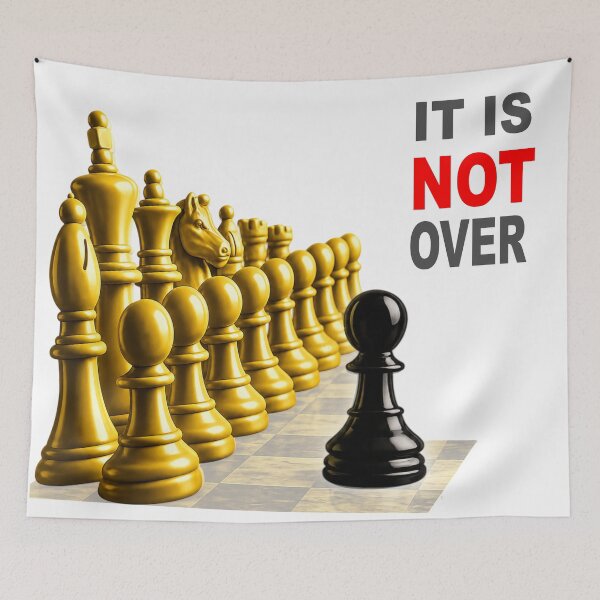 Item preview, It Is Not Over – Chess Underdog Motivational Design designed and sold by LeelaWorks.org.