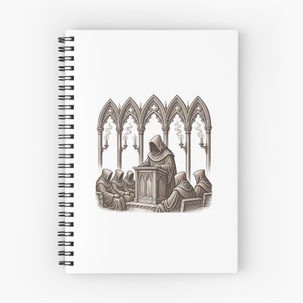 Item preview, Dark Cathedral - The Faceless Sermon Woodcut designed and sold by Neurospicy Trolls.