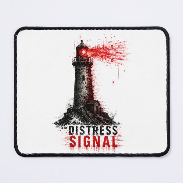 Item preview, DISTRESS SIGNAL – Glitch Lighthouse Horror Design designed and sold by UnglaublichGut.