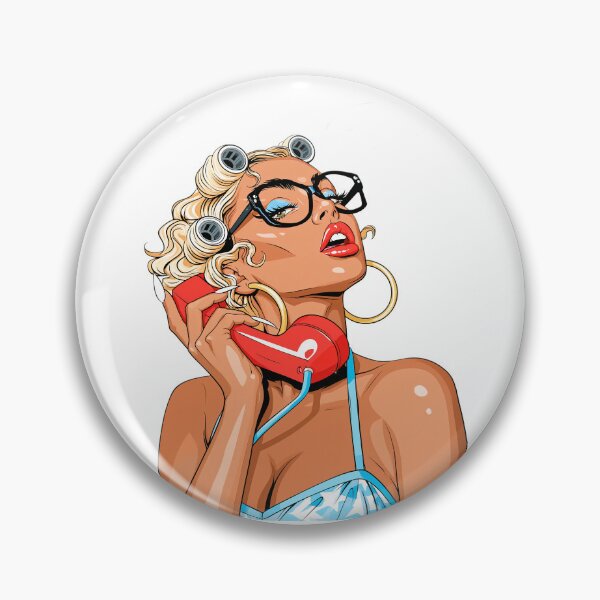 Item preview, Stylish woman with a phone, retro style, 70s designed and sold by TanyaLovus.