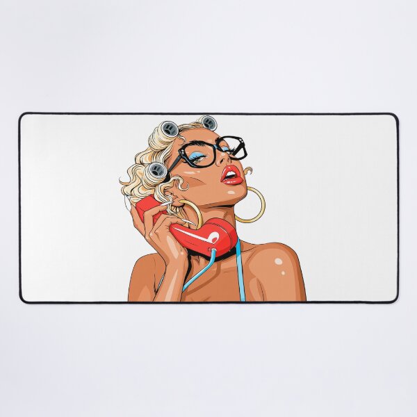 Item preview, Stylish woman with a phone, retro style, 70s designed and sold by TanyaLovus.