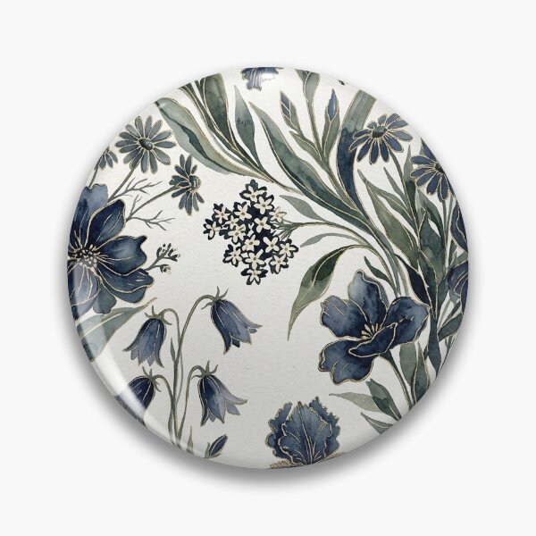 Aperçu de l'œuvre Motif floral bleu marine iris – Imprimé botanique jacinthe des bois créée et vendue par FawnFeatherCo.