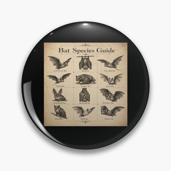 Item preview, Bat Species Guide for Bat Lovers designed and sold by POD DYNASTY | Original Print On Demand T-Shirt Graphics.
