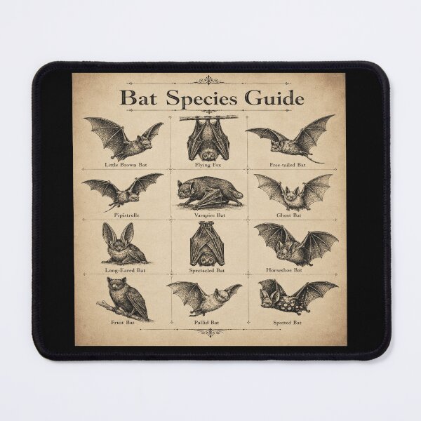 Item preview, Bat Species Guide for Bat Lovers designed and sold by POD DYNASTY | Original Print On Demand T-Shirt Graphics.