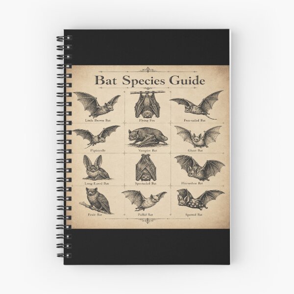 Item preview, Bat Species Guide for Bat Lovers designed and sold by POD DYNASTY | Original Print On Demand T-Shirt Graphics.