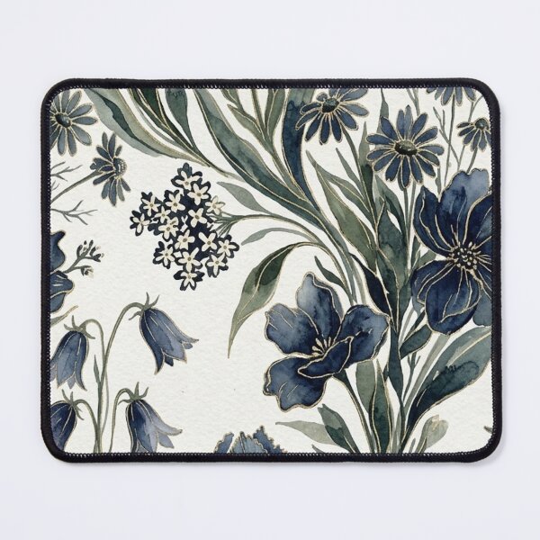 Item preview, Navy Blue Iris Floral Pattern – Botanical Bluebell Print designed and sold by FawnFeatherCo.