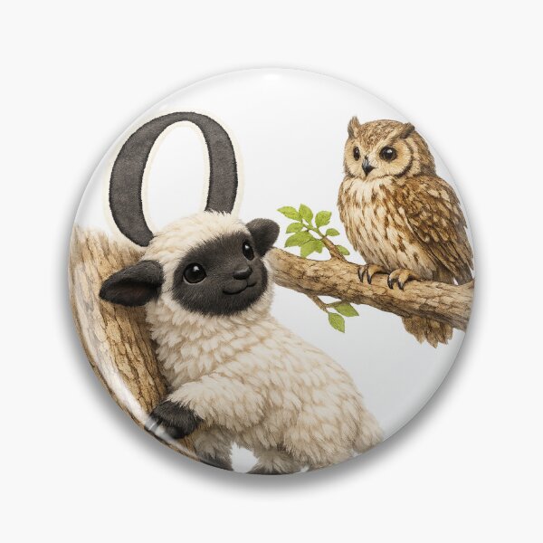 Item preview, Cute Lamb Alphabet Letter Art_O Illustration designed and sold by CottonLamb.