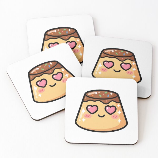 Item preview, Cute Love-Struck Kawaii Pudding Cartoon | Adorable Pudding Sticker & Gift Design designed and sold by Rood Art Studio.