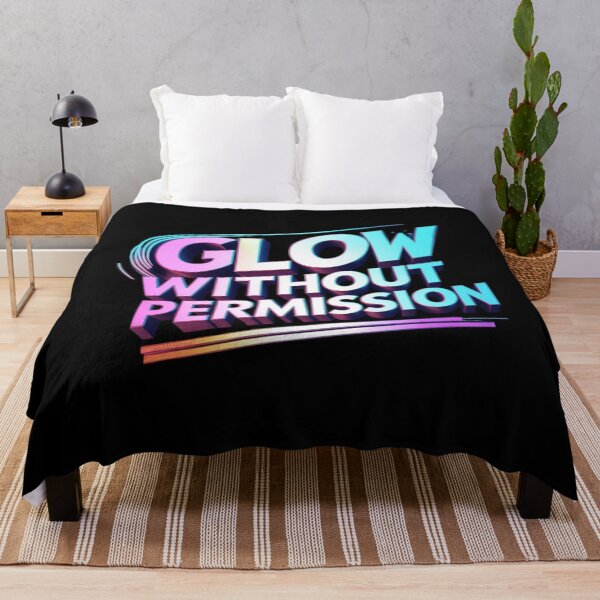 Item preview, Glow Without Permission. Bold Rainbow Typography Motivational Quote. Colorful Aesthetic Confidence Statement Design designed and sold by Aarvya Fashion Club ( A.F.C ).