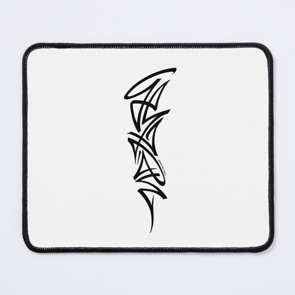 Item preview, Abstract Calligraffiti Tribal Tattoo Brush Strokes Cyberpunk Design designed and sold by elmuna.