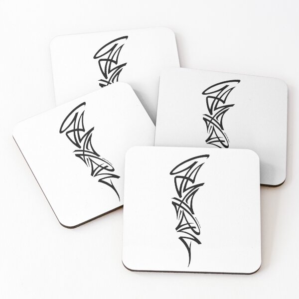 Item preview, Abstract Calligraffiti Tribal Tattoo Brush Strokes Cyberpunk Design designed and sold by elmuna.