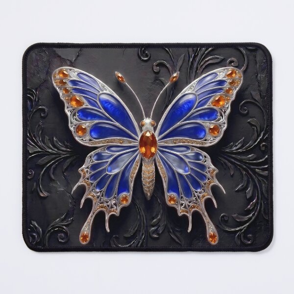 Item preview, Blue and Amber Gothic Butterfly 3D Jewel Design designed and sold by LuisWorks.