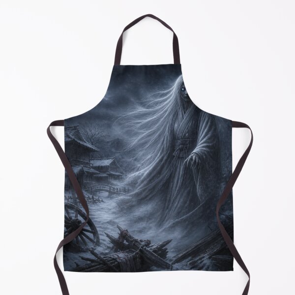 Item preview, Haunted Yuki Onna – Frozen Spirit of the Night | Dark Japanese Yokai Art designed and sold by vekotpu.