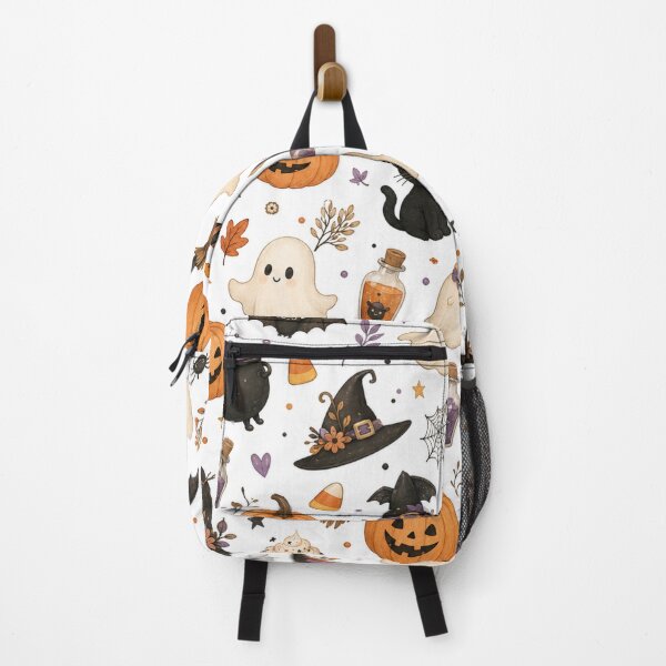 Item preview, Cute Halloween Watercolor Pattern | Black Cats, Ghosts, Pumpkins & Witch Hats designed and sold by DreamPixelPrint.