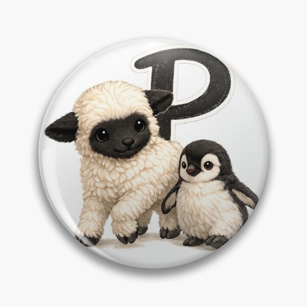 Item preview, Cute Lamb Alphabet Letter Art_P Illustration designed and sold by CottonLamb.