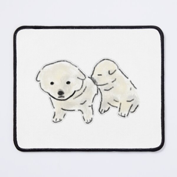 Item preview, Two Cute Puppies Sniffing Butt Funny Dog Art designed and sold by raun.draw.