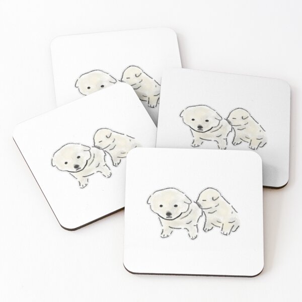 Item preview, Two Cute Puppies Sniffing Butt Funny Dog Art designed and sold by raun.draw.