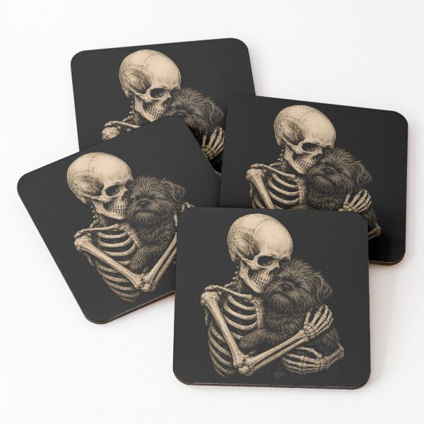 Item preview, Skeleton and Dog Embrace Illustration Halloween designed and sold by rafaeltto.