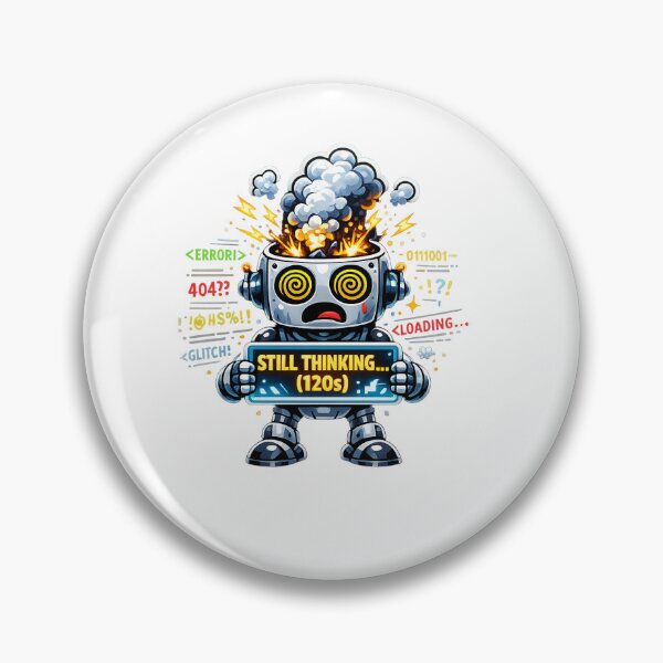 Item preview, Still Thinking AI Reasoning Meltdown Sticker and T-Shirt | Coder Gift designed and sold by PixelForge Studio2.