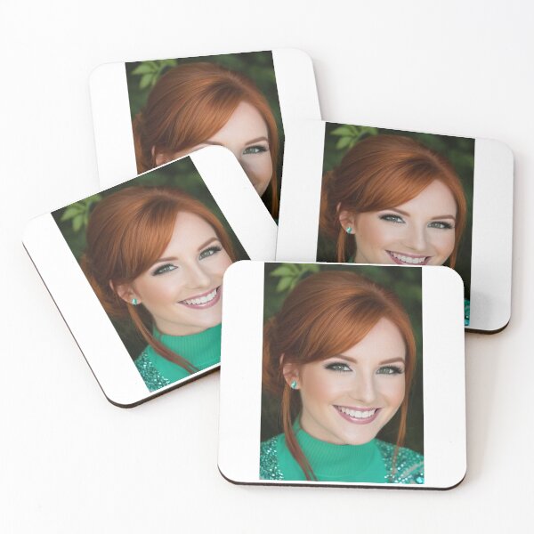 Item preview, Beauty - Redheaded Woman with Radiant Makeup, Contemporary Portrait with Bold Colors designed and sold by Beat-It.