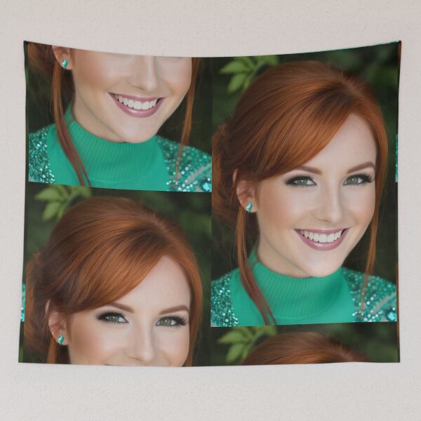 Item preview, Beauty - Redheaded Woman with Radiant Makeup, Contemporary Portrait with Bold Colors designed and sold by Beat-It.