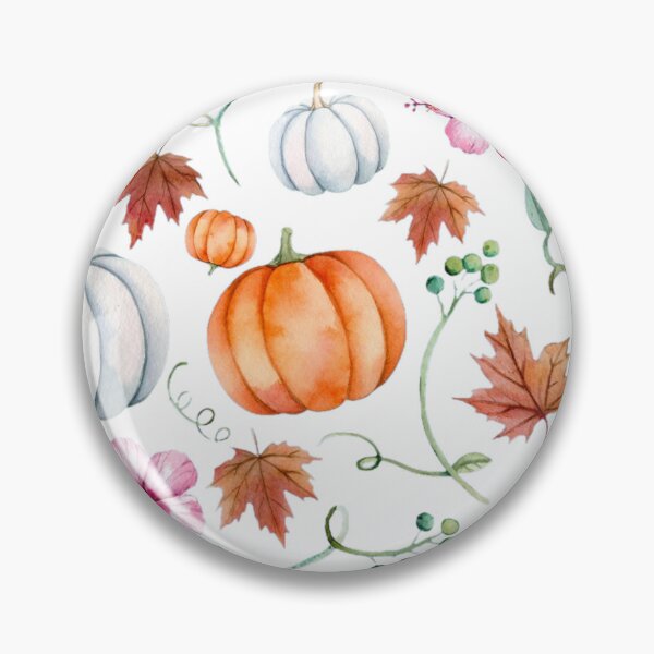 Item preview, Autumn Pumpkin Hibiscus Pattern | Halloween Watercolor Seamless Pattern | Botanical Fall Design designed and sold by Nolmo.