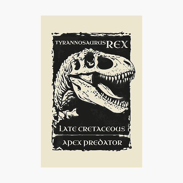 Item preview, Tyrannosaurus Rex Skull - Vintage Linocut Paleontology T-Rex designed and sold by cyareq.