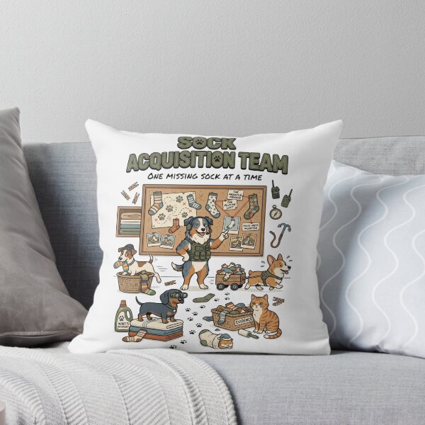Item preview, Sock Acquisition Team | Funny Dog Lover Design | Dog Laundry Humor Illustration | Pet Lifestyle Graphic designed and sold by SAJ Design Studio.