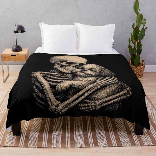 Item preview, Skeleton and Dog Embrace Halloween Graphic Design designed and sold by rafaeltto.