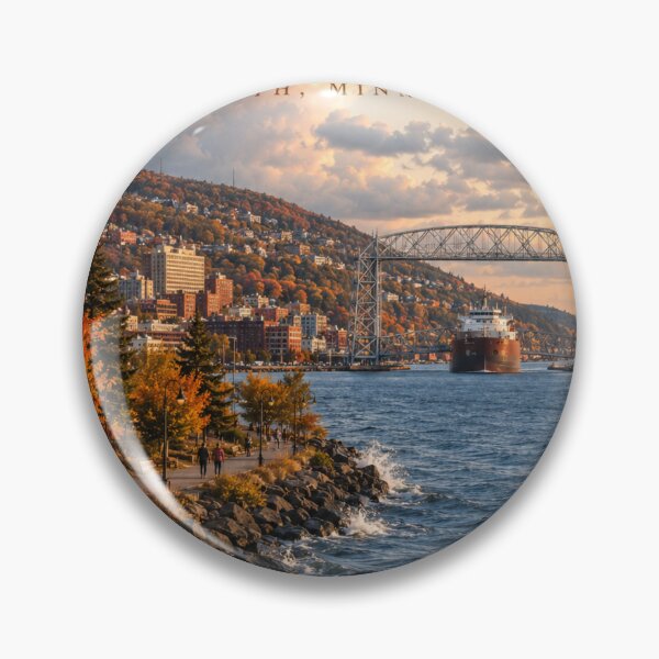 Item preview, Lake Superior Duluth Autumn Art Poster designed and sold by greatlakesimage.