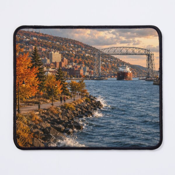 Item preview, Lake Superior Duluth Autumn Art Poster designed and sold by greatlakesimage.