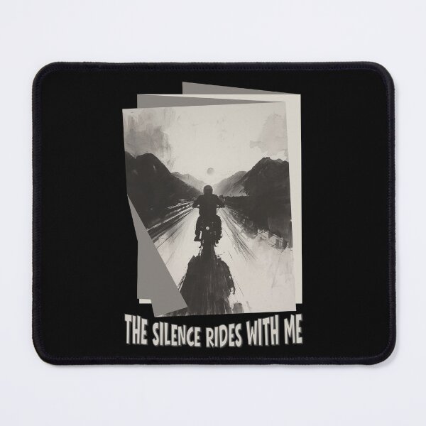 Item preview, The Silence Rides With Me / Minimalist Motorcycle Art Print / Monochrome Road Journey Illustration designed and sold by TestudoDesign.