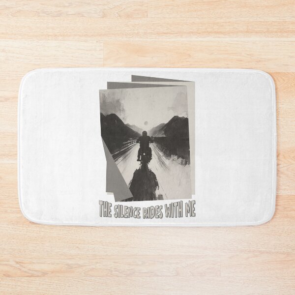Item preview, The Silence Rides With Me / Minimalist Motorcycle Art Print / Monochrome Road Journey Illustration designed and sold by TestudoDesign.