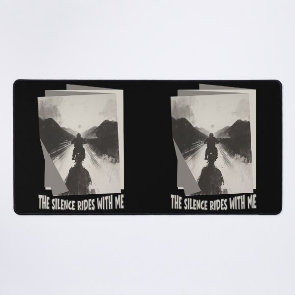 Item preview, The Silence Rides With Me / Minimalist Motorcycle Art Print / Monochrome Road Journey Illustration designed and sold by TestudoDesign.