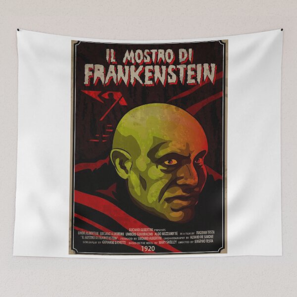 Item preview, Il Mostro di Frankenstein Vintage Horror Poster designed and sold by pelorpaws.