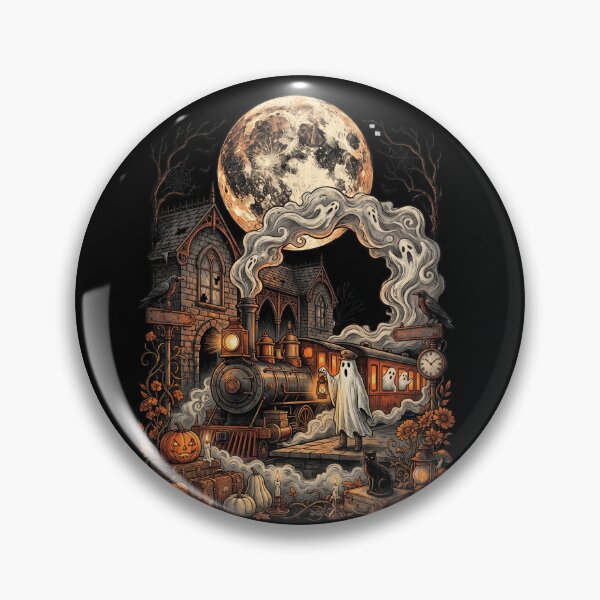 Item preview, Haunted Express Ghost Train Moon designed and sold by Tiffany Roy.