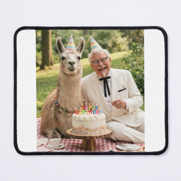 Item preview, Colonel sanders llama picnic llamas animal pet nature meme memes funny parody christmas birthday designed and sold by CheeseBlueprint.