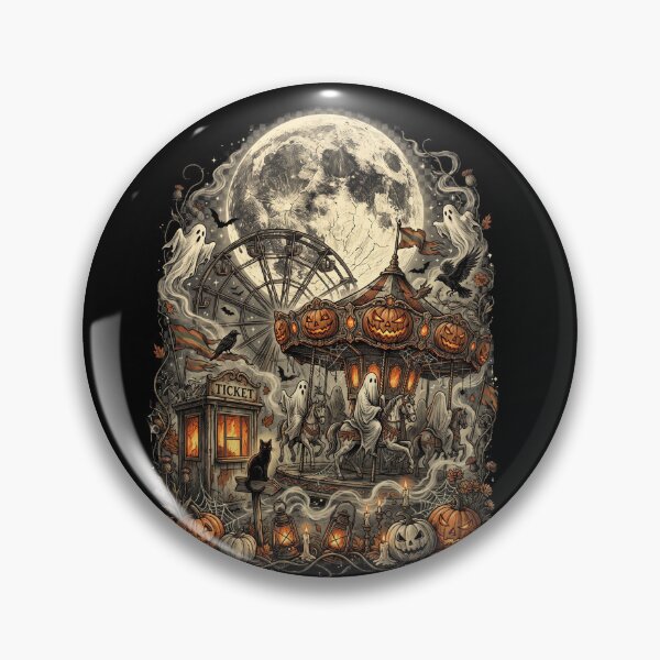 Item preview, Haunted Carousel Ghost Carnival Moon designed and sold by Roy & Tiffany.