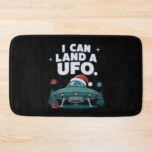 Item preview, I Can Land A UFO Funny Christmas Alien Retro Flying Saucer Vintage Humor designed and sold by JerdbordinShop.