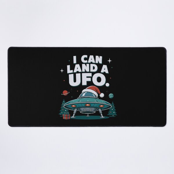 Item preview, I Can Land A UFO Funny Christmas Alien Retro Flying Saucer Vintage Humor designed and sold by JerdbordinShop.