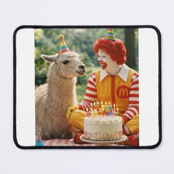 Item preview, Ronald mcdonald llama picnic llamas animal pet nature meme memes funny parody christmas birthday designed and sold by CheeseBlueprint.