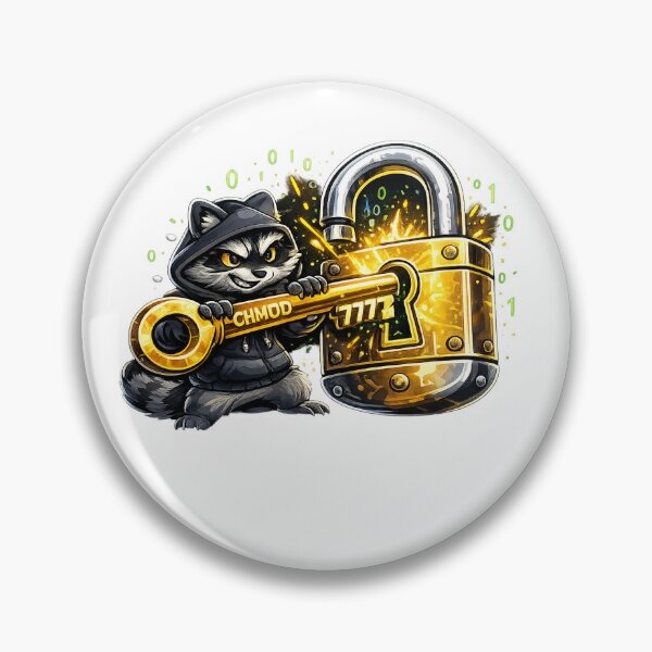 Item preview, Sudo Chmod 777 Hacker Raccoon T-Shirt and Sticker | Cyber Security Meme designed and sold by PixelForge Studio2.