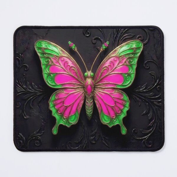Item preview, Pink and Emerald Green Gothic Butterfly 3D Jewel Design designed and sold by LuisWorks.