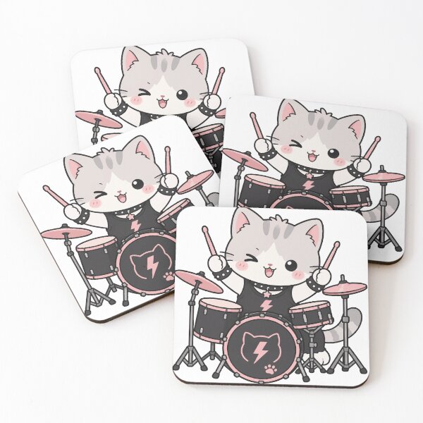 Item preview, Rock Cat Drummer designed and sold by KingOfRockk.
