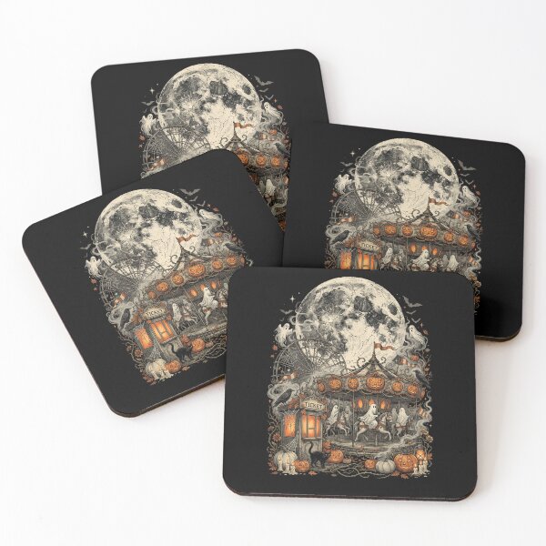 Item preview, Ghost Carousel Creepy Carnival Moon designed and sold by Roy & Tiffany.