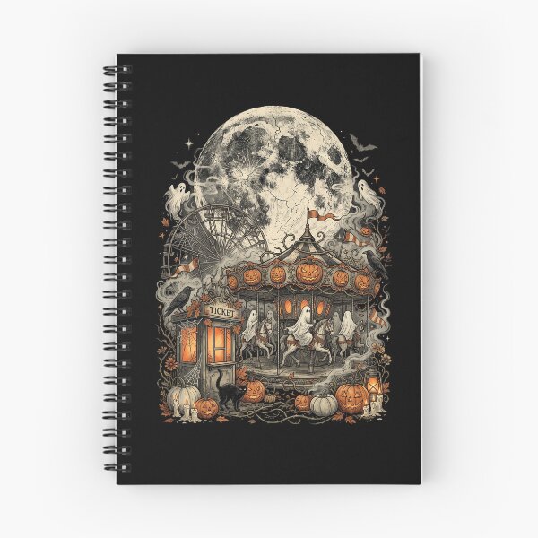 Item preview, Ghost Carousel Creepy Carnival Moon designed and sold by Roy & Tiffany.