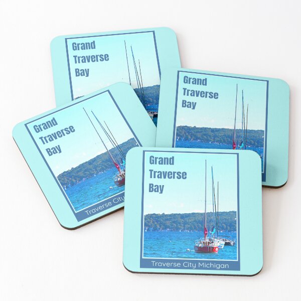 Item preview, Grand Traverse Bay Travis City Michigan Travel Poster designed and sold by greatlakesimage.