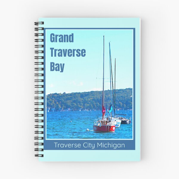 Item preview, Grand Traverse Bay Travis City Michigan Travel Poster designed and sold by greatlakesimage.