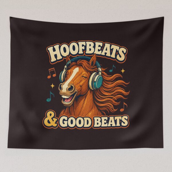 Item preview, Funny Horse Music Lover With Retro Headphones designed and sold by Kolibra.